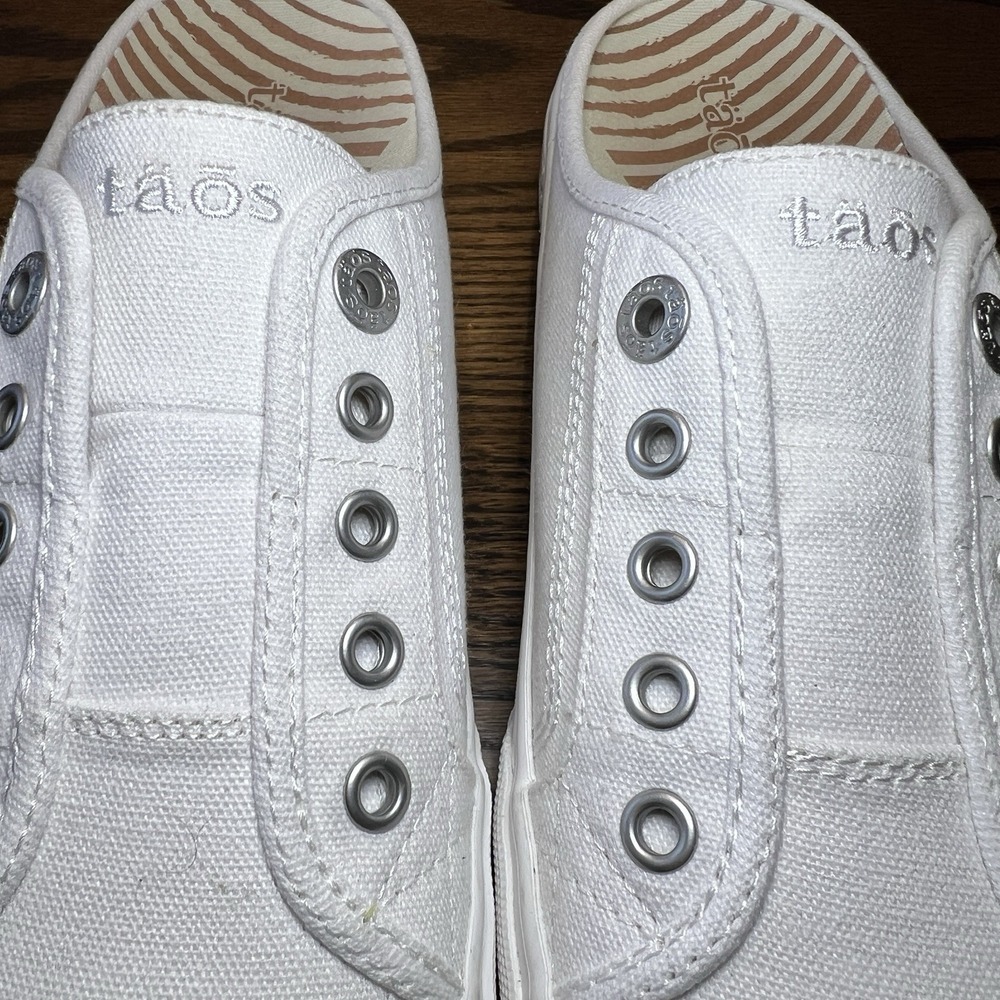 Taos Ez Soul White Canvas Slip On Sneaker Slides Womens Size US 8 - Picture 5 of 10
